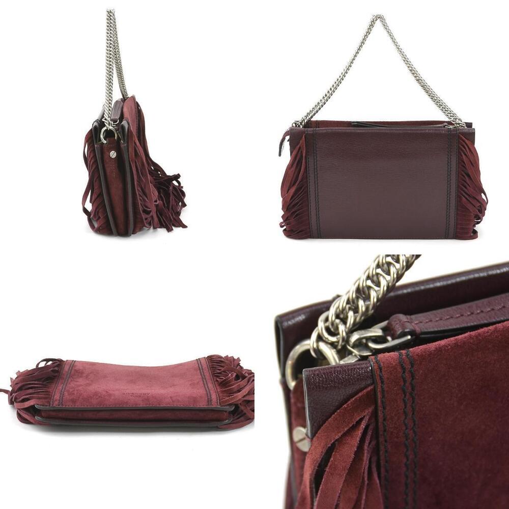 Givenchy leather 2way red suede Shoulder Bag wine